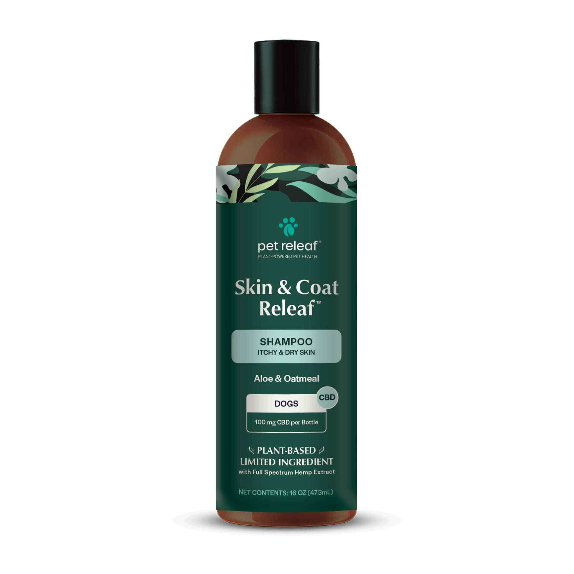 Pet Releaf Skin & Coat Dog 16oz. Itchy & Dry Shampoo CBD 100mg CBD Shampoo