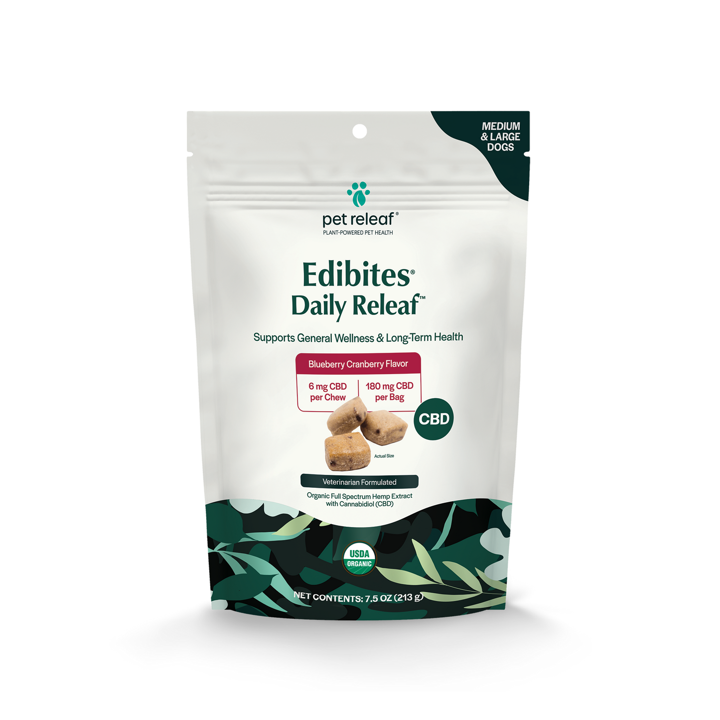 Daily Releaf CBD Edibites For M/L Dogs – Blueberry Cranberry CBD Chew