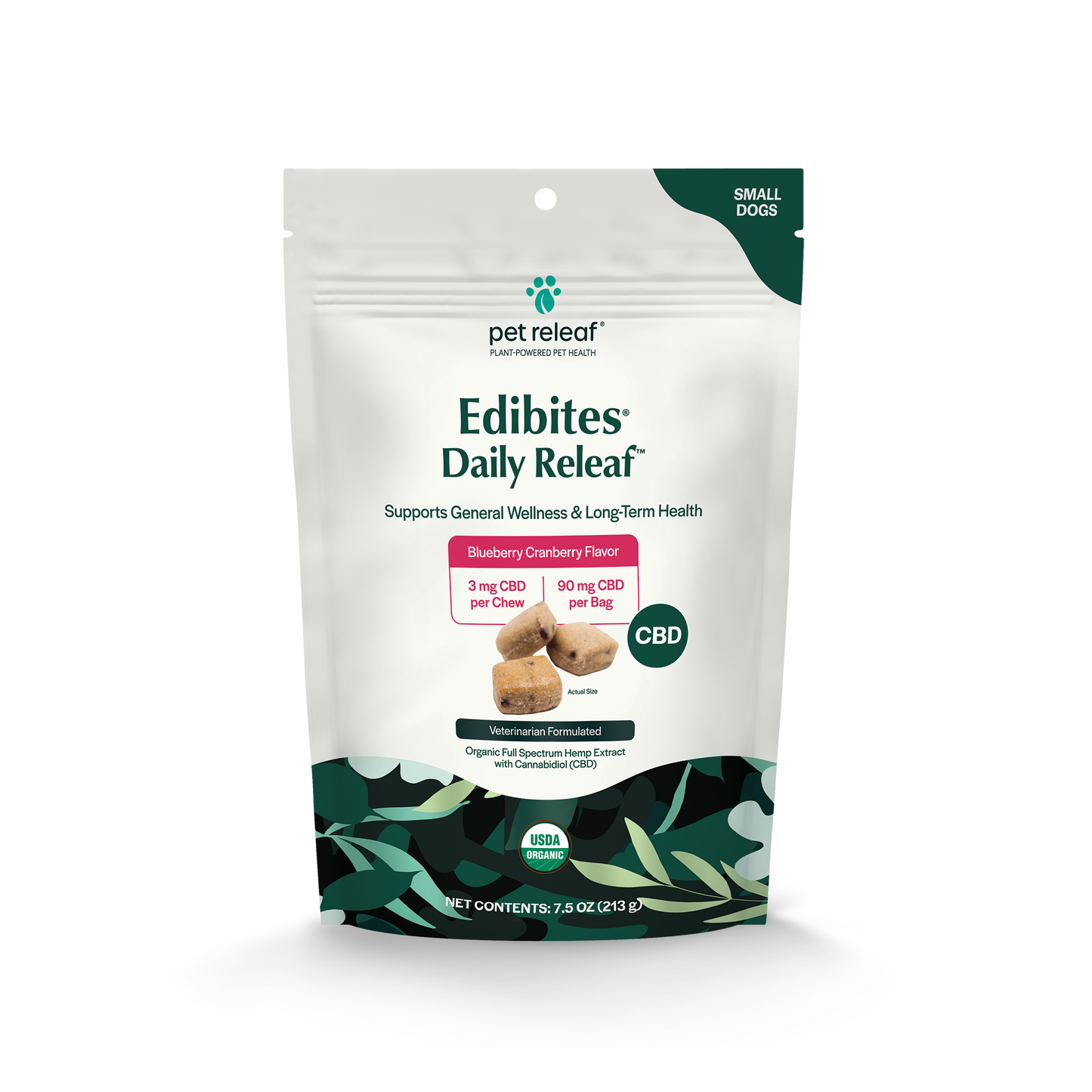 Daily Releaf CBD Edibites For Small Dogs – Blueberry Cranberry CBD Chew