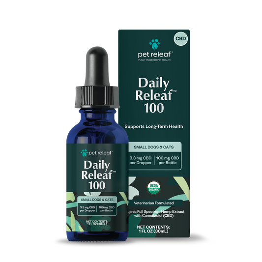 USDA Organic Daily Releaf 100mg CBD Oil For Small Dogs & Cats CBD Oil