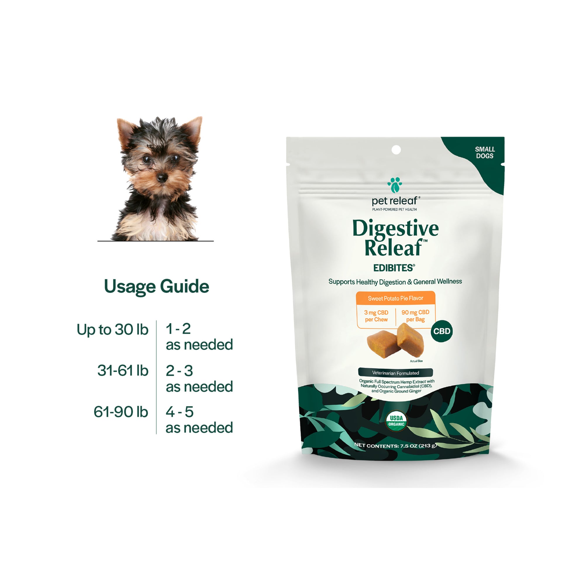 Digestive Releaf CBD Edibites For Small Dogs – Sweet Potato CBD Chew