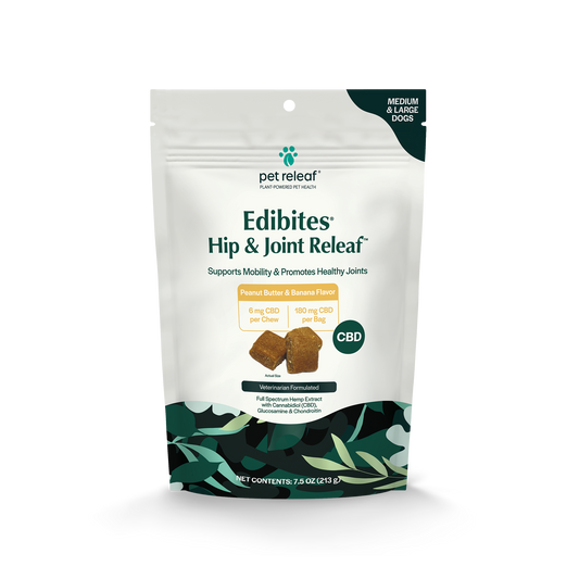 Hip & Joint Releaf CBD Edibites For M/L Dogs – Peanut Butter Banana CBD Chew