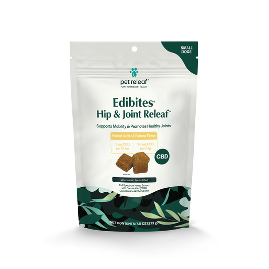 Hip & Joint Releaf CBD Edibites For Small Dogs – Peanut Butter Banana CBD Chew