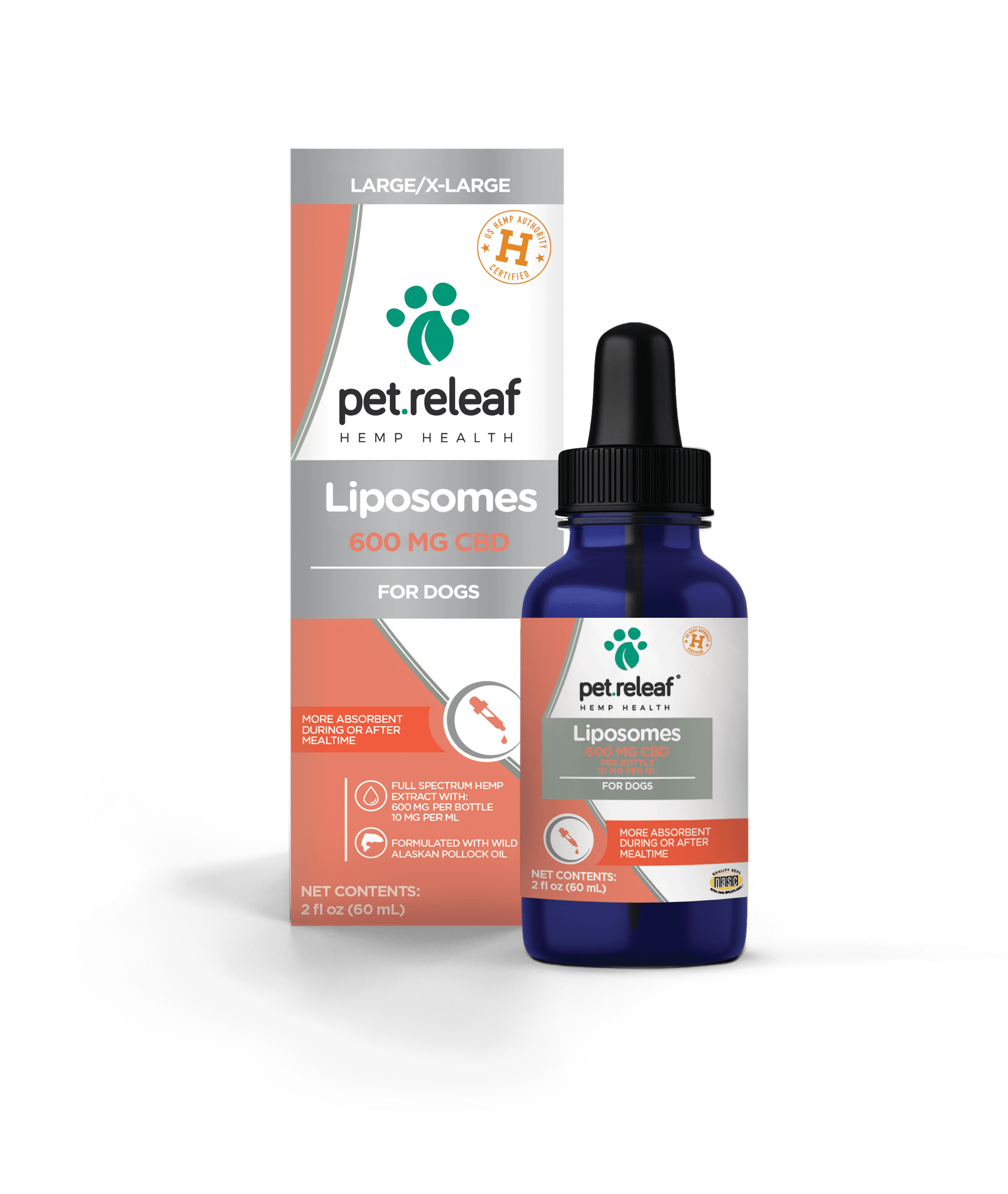 Ultra Releaf 600mg Liposomes CBD Oil For L/XL Dogs Liposome CBD Oil