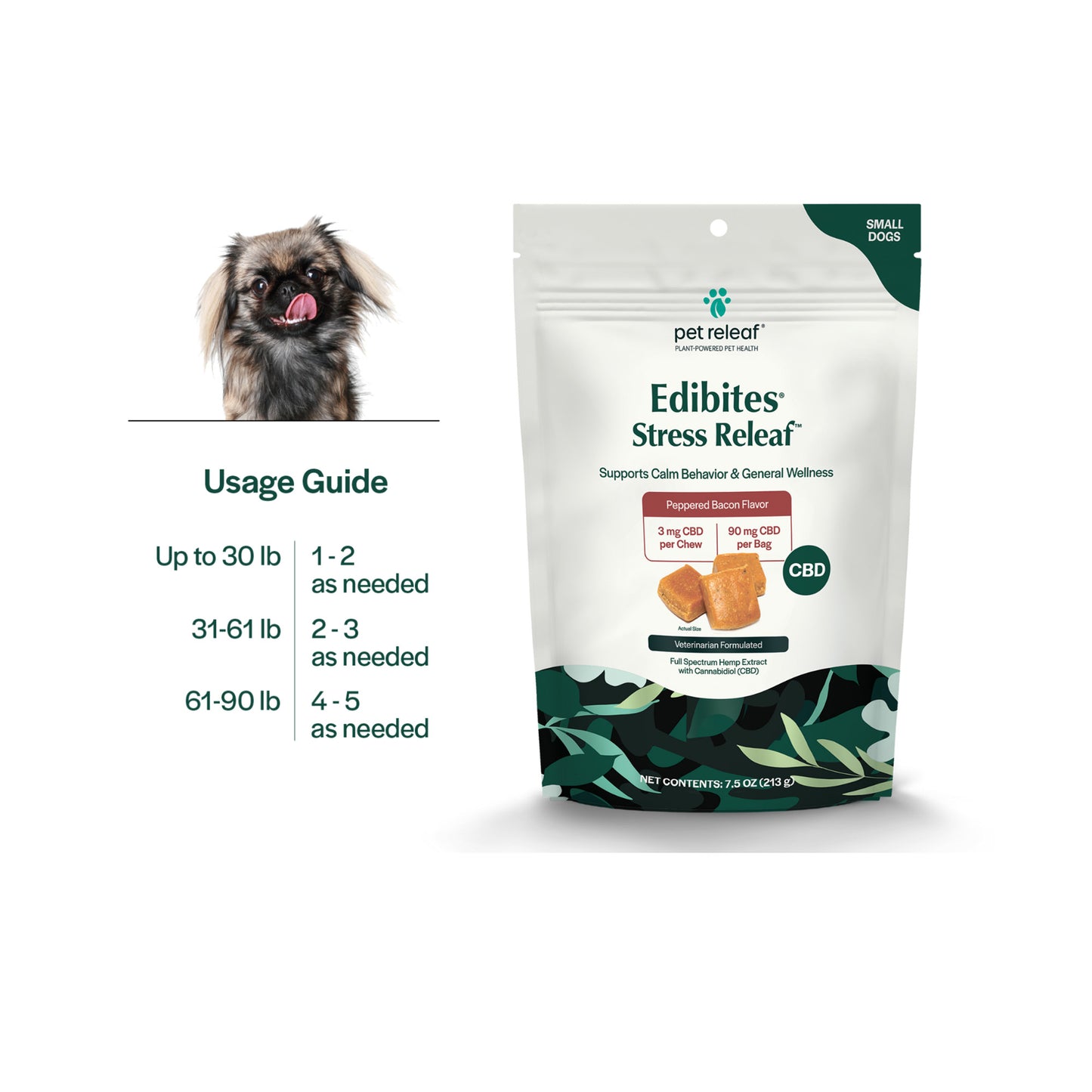 Stress Releaf CBD Edibites For Small Dogs – Bacon CBD Chew