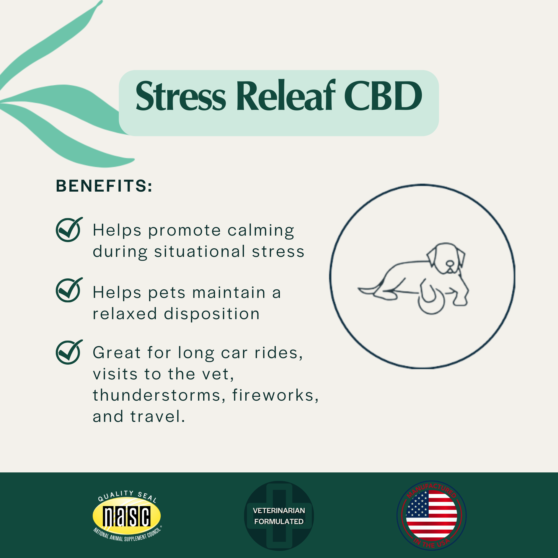 Stress Releaf CBD Edibites For Dogs – Travel Size, Bacon CBD Chew