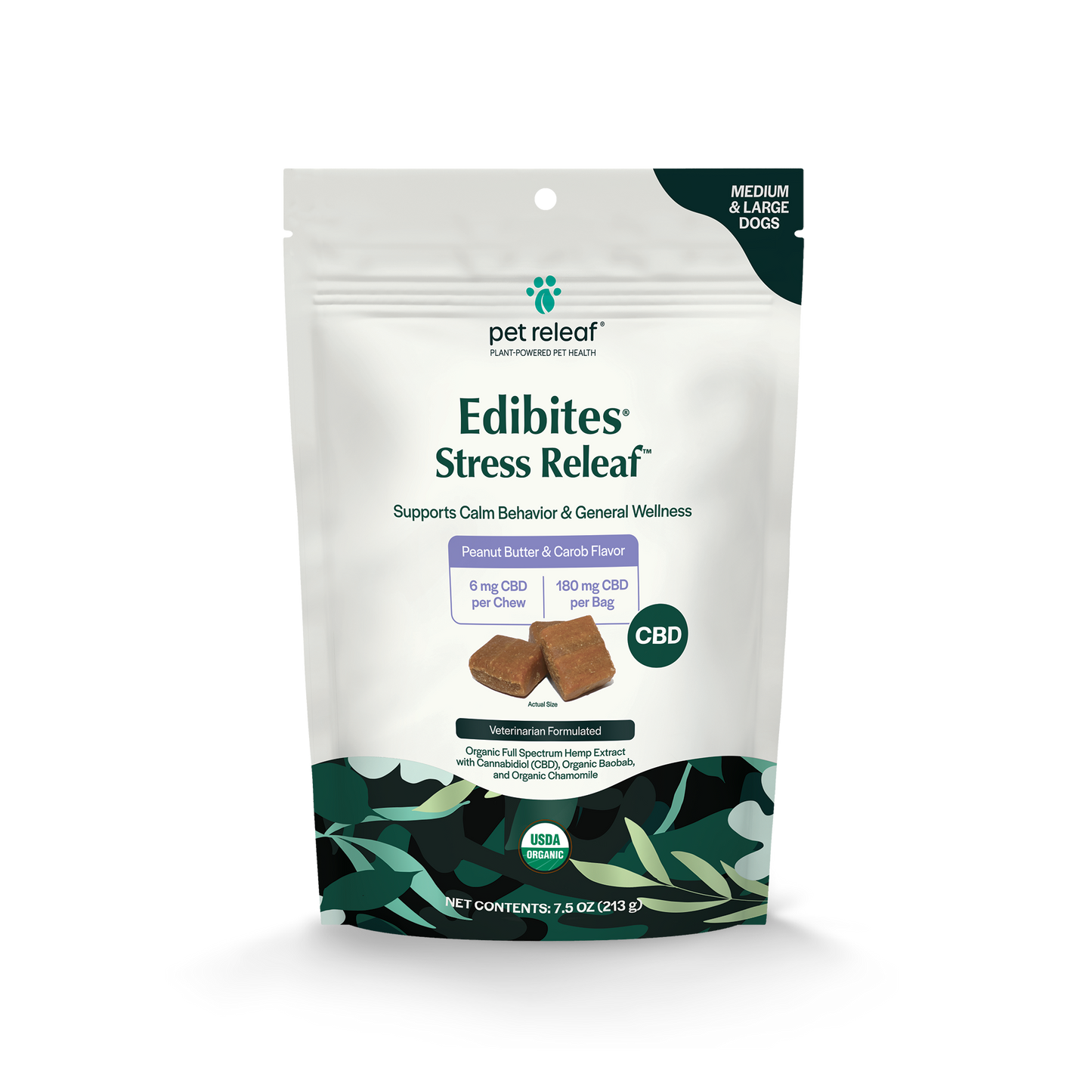 Stress Releaf CBD Edibites For M/L Dogs – Peanut Butter CBD Chew