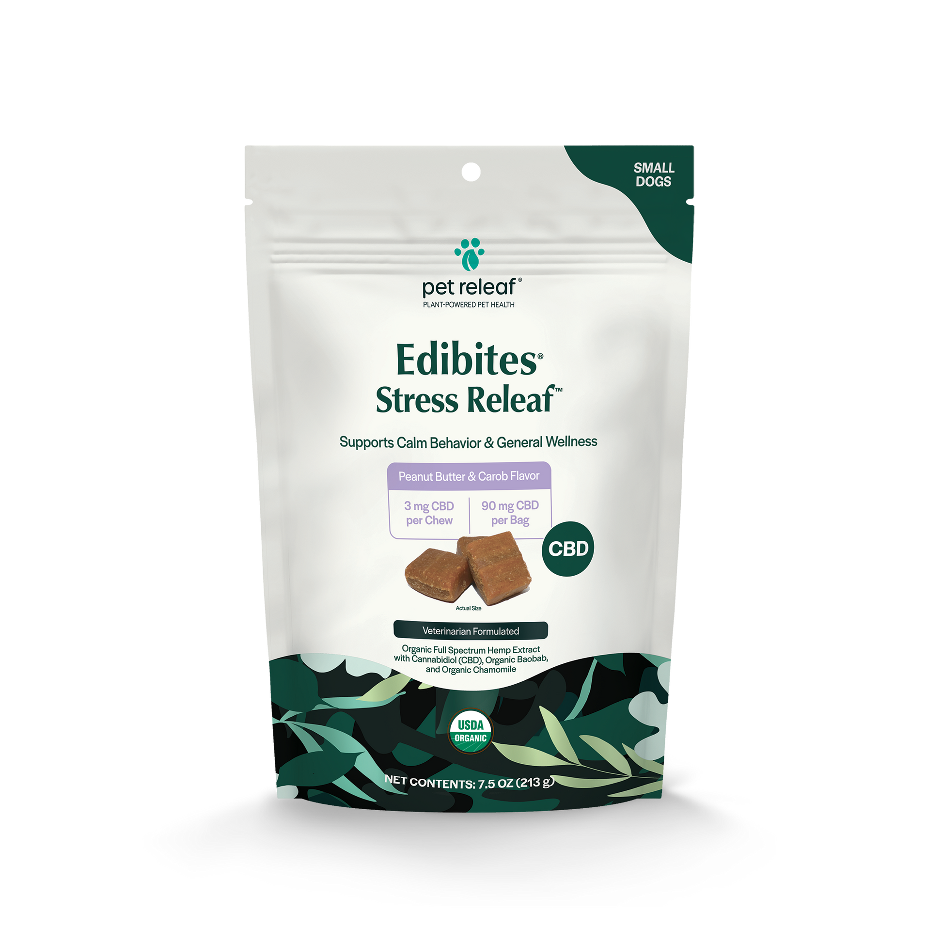 Stress Releaf CBD Edibites For Small Dogs – Peanut Butter CBD Chew