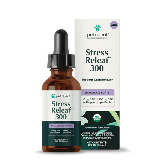 USDA Organic Stress Releaf 300mg CBD Oil For Small Dogs & Cats CBD Oil