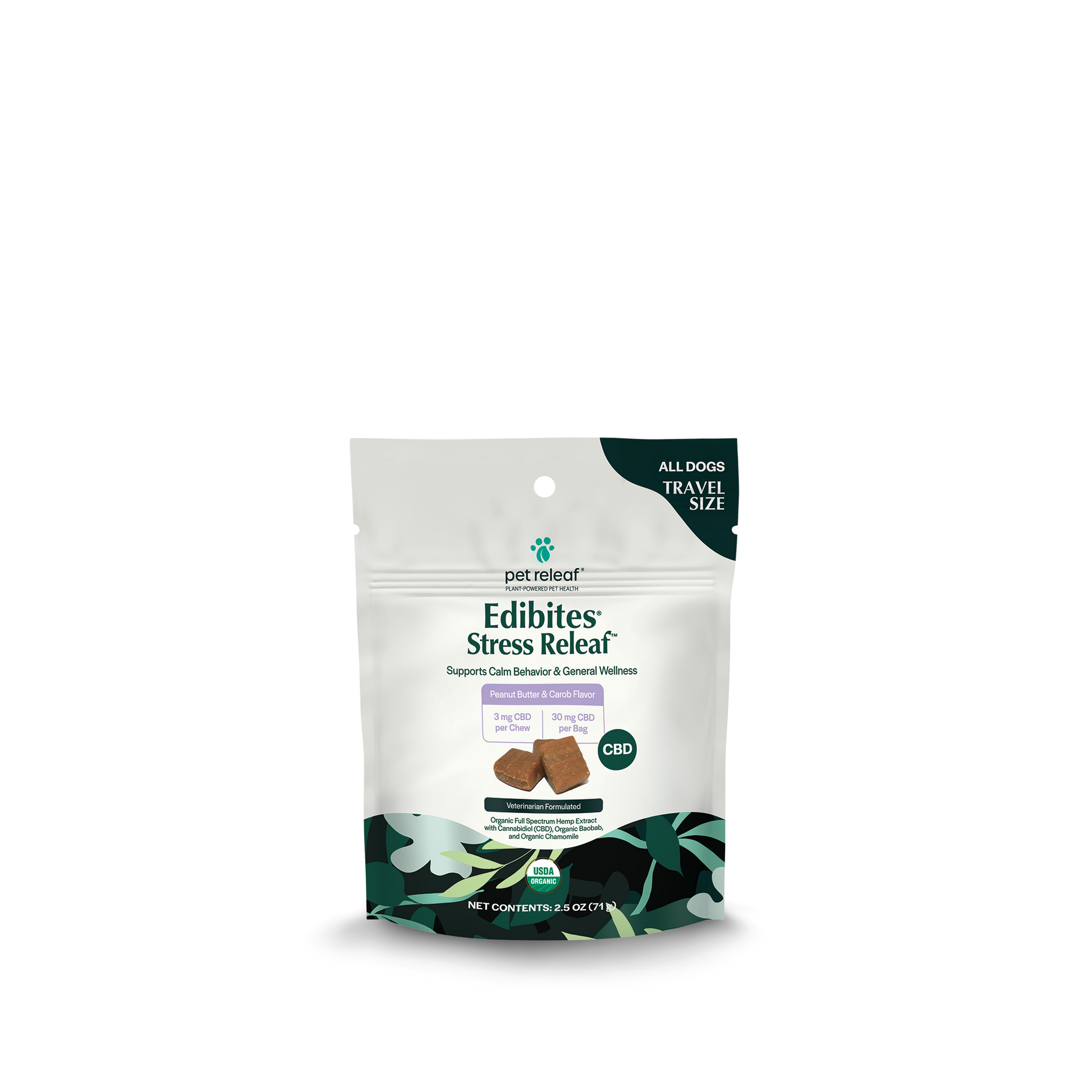 Stress Releaf CBD Edibites For Dogs – Travel Size, Peanut Butter CBD Chew