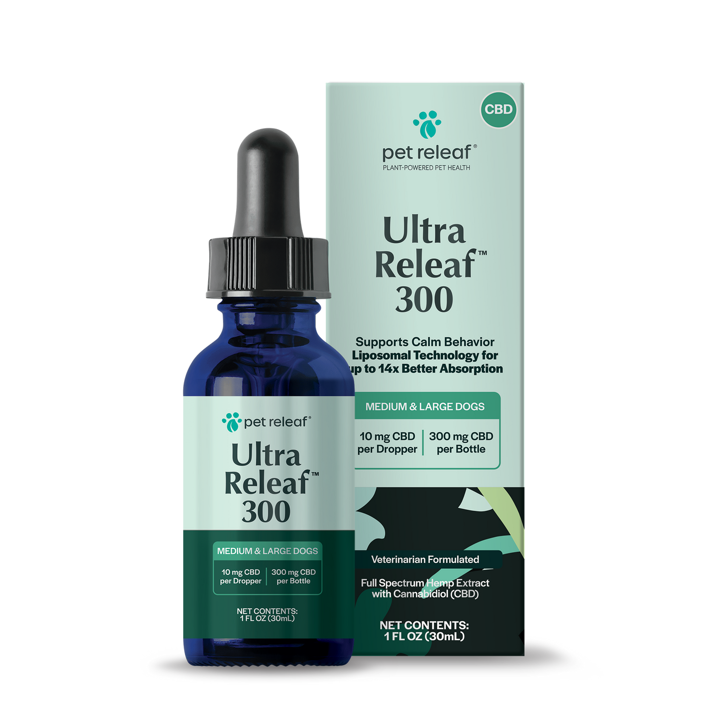 Ultra Releaf 300mg Liposomes CBD Oil For M/L Dogs Liposome CBD Oil