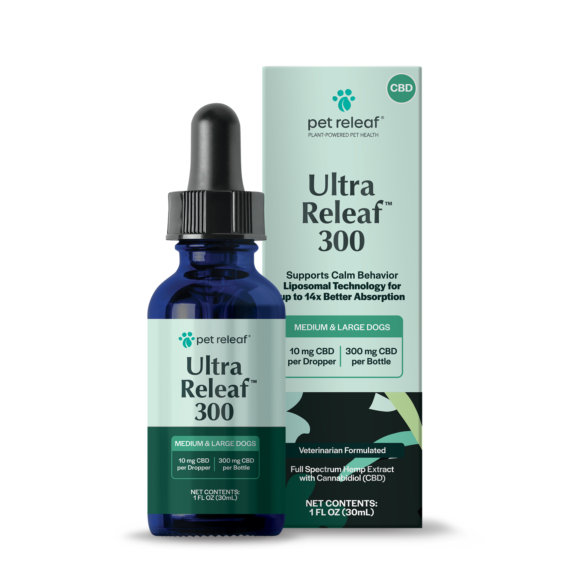 Ultra Releaf 300mg Liposomes CBD Oil For M/L Dogs Liposome CBD Oil